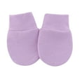 thumbnail image 1 of Newborn Baby Mittens 0-6 Months, Soft Cotton Infant Gloves, Unisex Scratch Protection Mittens, Breathable Knit Baby Hand Covers, Stretchy Cuff Newborn Essentials Purple, 1 of 2