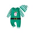 thumbnail image 1 of Newborn Baby My First Christmas Outfit Boy Girl 3 6 12 18 Months Santa Claus Long Sleeve Jumpsuit Romper with Hat 2Pcs Clothes Set, 1 of 7