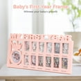 thumbnail image 1 of Newborn Baby Picture Frame, My First Year Newborn Keepsake Frame 12 Months, Baby Shower Gift Photo Frame for Memories, Pink, 1 of 5