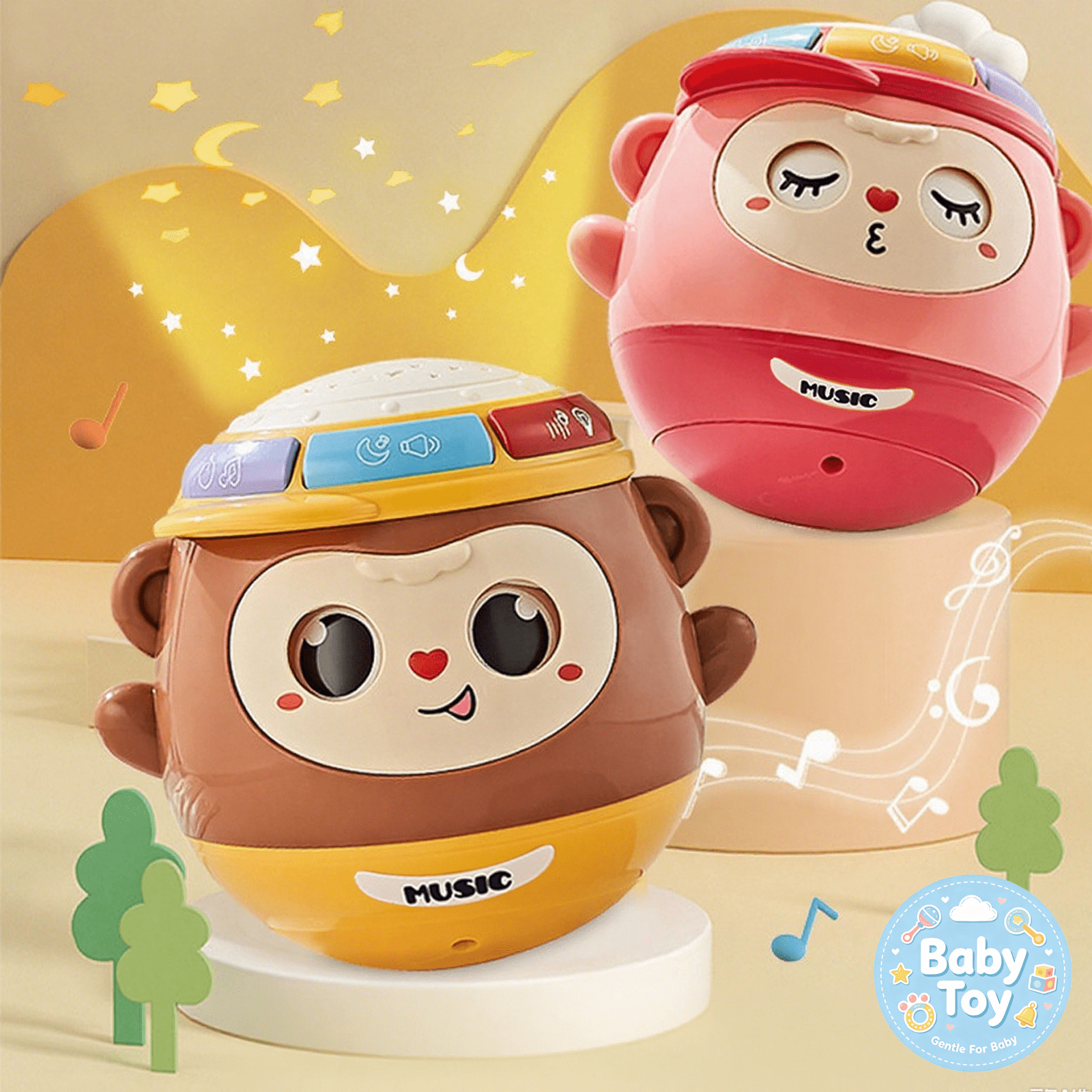 Newborn Baby Roly-poly Toy, Infant Sensory Toy, Easy Grasp Smooth ...