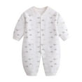 thumbnail image 1 of Newborn Baby Romper, Infant Onesie, Boys Girls Cotton Blend Snap Closure Long Sleeve Bodysuit, Cute Print PJs Newborn Romper, 1 of 4