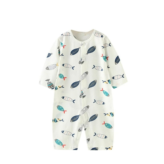 XUNKUSGA Newborn Baby Romper - Unisex Cotton Bodysuit for Infant Baby Boys Girls Long Sleeve Button Solid Jumpsuits Baby Pajamas Outfits Clothes,0-24Months