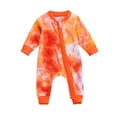 thumbnail image 1 of Newborn Baby Romper with Zipper Long Sleeve O-neck Jumpsuit, 1 of 4