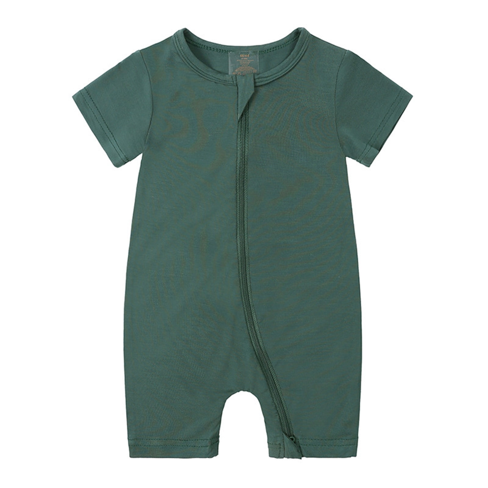Baby Solid Color Soft Cotton Thin Style Comfy Short Sleeve Rompers With Headband