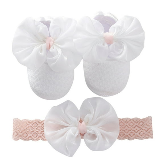 Newborn Baby Shoes Baptism Baby Girl Bow Shoes Toddler Prewalker Cute Baby Soft Shoes for 0-12M Kids