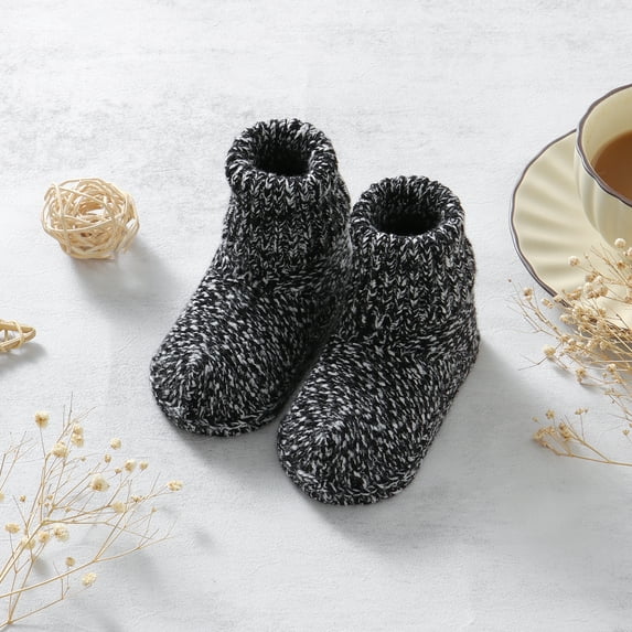 Newborn Baby Shoes Knitted Infant Girls Boys Boots Fashion Solid Toddler Walk Bed Shoes Warm 0-18M Accessories Hats Gloves