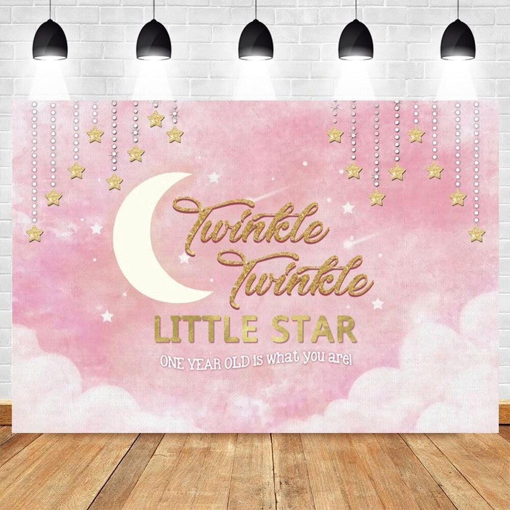 Newborn Baby Shower Gender Reveal Backdrop Starry Sky Star Moon Cloud