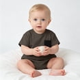 thumbnail image 1 of Newborn Baby Soft Bodysuit Short Sleeve Crewneck Onesie Infant Boys Girls Summer Comfortable Breathable Outfits Gray 3-6 Months, 1 of 6