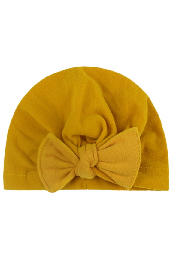 Newborn Baby Solid Hat Beanie Bow Head Hair Headwear Accessories