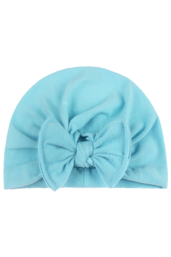 Newborn Baby Solid Hat Beanie Bow Head Hair Headwear Accessories