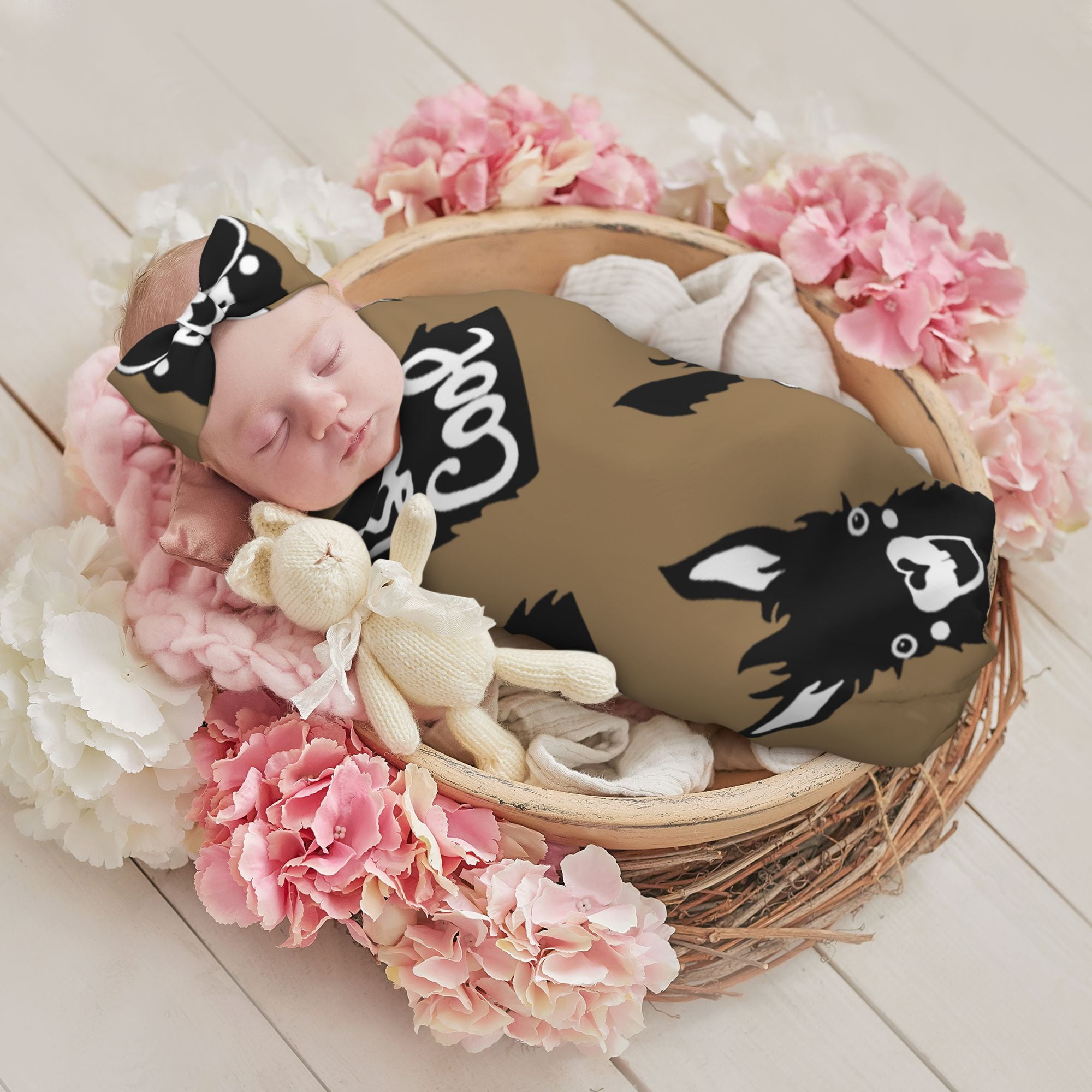 Newborn Baby Swaddle Blankets Killer Whale Orca Soft And Cozy Hat Headband Sets Walmart