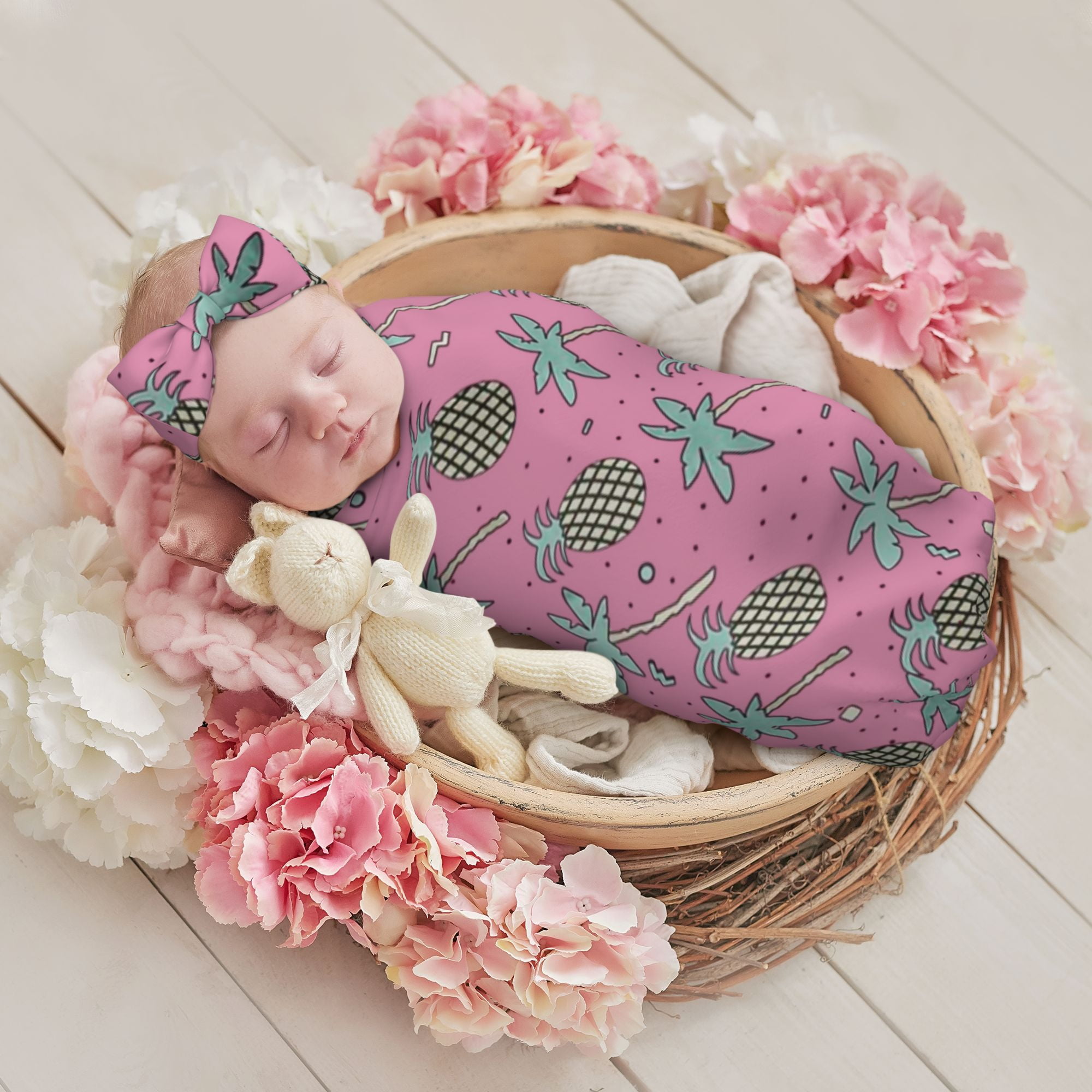 Pineapple swaddle and headband hot sale