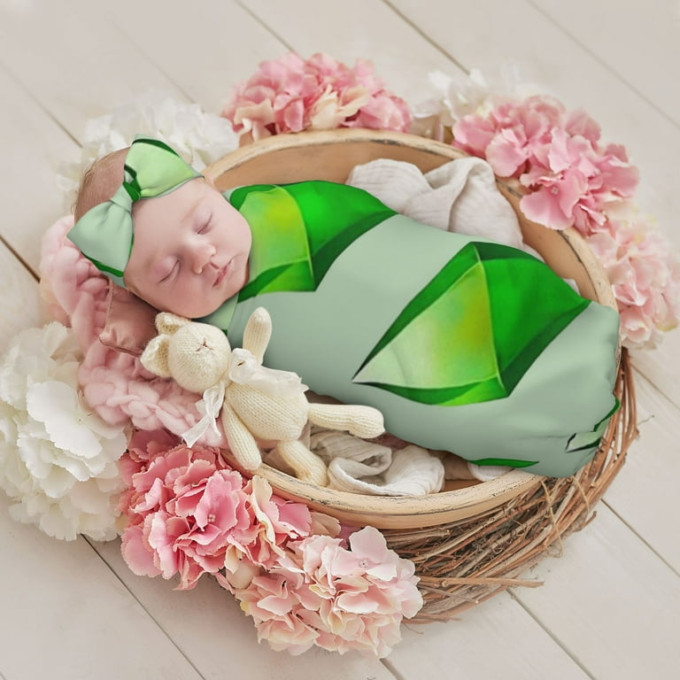 Newborn Baby Swaddle Blankets The Sims Plumbob Soft And Cozy Hat Headband Sets Walmart