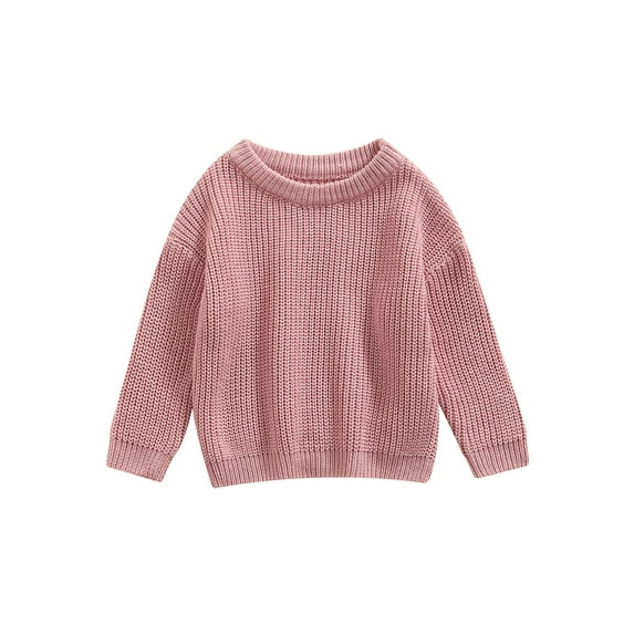 Newborn Baby Sweaters Fall Winter Clothes Long Sleeve Solid Color Chunky Knit Pullover Warm Jumper Tops