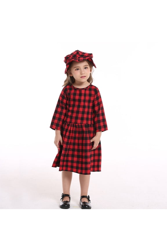 Newborn Baby Toddler Boy Long-sleeved Plaid Shirt Bib Parent-child Wear Siblings Clothes Formal Dress Suit
