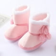 thumbnail image 1 of Newborn Baby Velvet Booties Shoes With Pompom Infants Soft Sole Snow Boots First Walker, 1 of 6