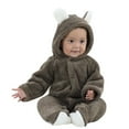 thumbnail image 1 of Newborn Bear Warmer Snowsuit Cotton Fleece Hooded Romper Jumpsuit for Baby Girls Boys, 1 of 6