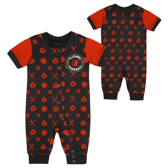 Newborn  Black Baltimore Orioles Hard 90 Coveralls