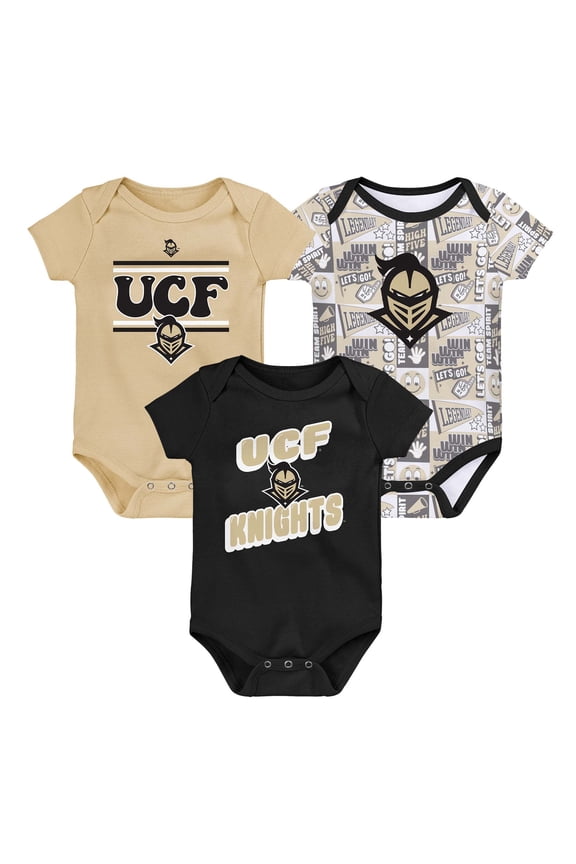 Newborn Blue UCF Knights Sunday Comics 3-Pack Bodysuit Set