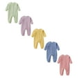 thumbnail image 1 of Newborn Bodysuit Base Onesie Pajamas Comfort Long Sleeves Bodysuits Newborn Girl Clothes 5PCS, 1 of 5