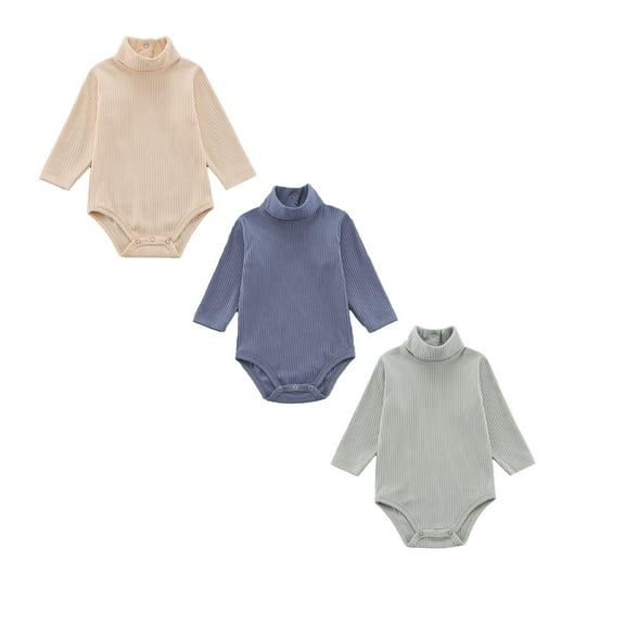 Newborn Bodysuit Pajamas Romper Jumpsuit Soft Long Sleeves Sleeper Baby Boy Gifts 3PCS