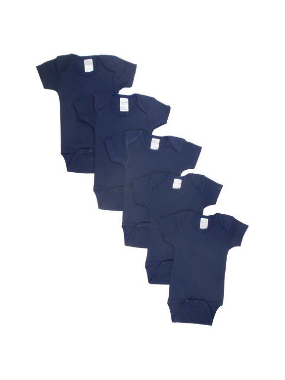 Newborn Bodysuit Set 5 Pack - Soft Cotton One Piece Baby Clothes - Navy Blue Infant Essentials