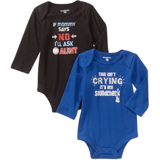 Newborn Boy Attitude Bodysuits, 2Pack
