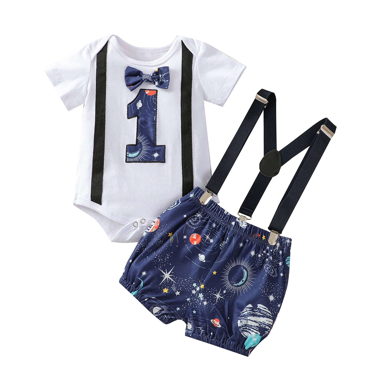 Newborn Boy Clothing Sets Sky Shorts Infant Bowtie Baby RomperSuspender
