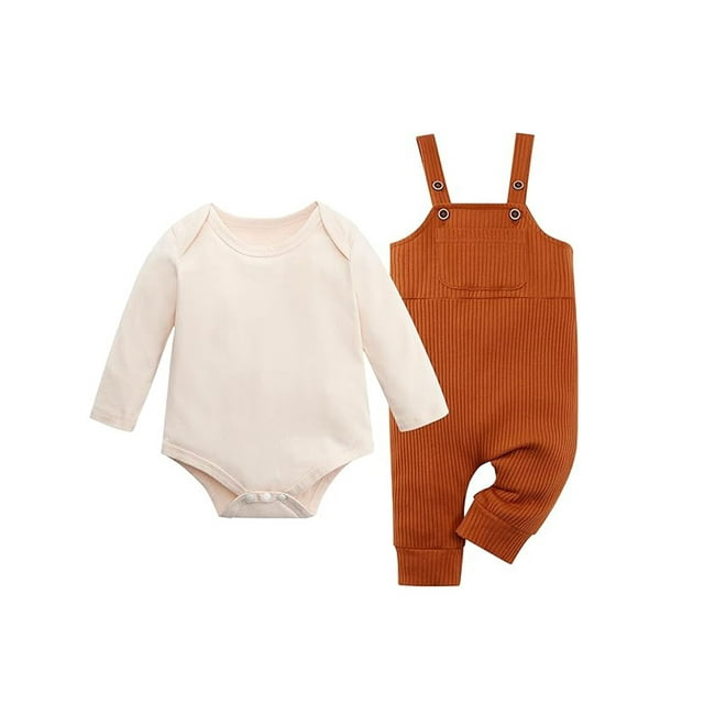 Newborn Boy Outfit Infant Boys Stripe Romper Overall Pants Set with ...