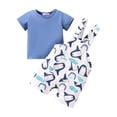 thumbnail image 1 of Boy Outfits Gentleman Playsuit Clothes Cute Pattern Print Tops Shorts Overalls Outfits Toddler Boy Summer Clothes Blue 6 Months-12 Months, 1 of 7