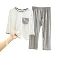 thumbnail image 1 of Boy Outfits Long Sleeve Shirt Shorts Set Summer Thin Boy Girls Home Wear Loose Casual Suit Toddler Clothes Boys Light Gray 6 Years-7 Years, 1 of 3
