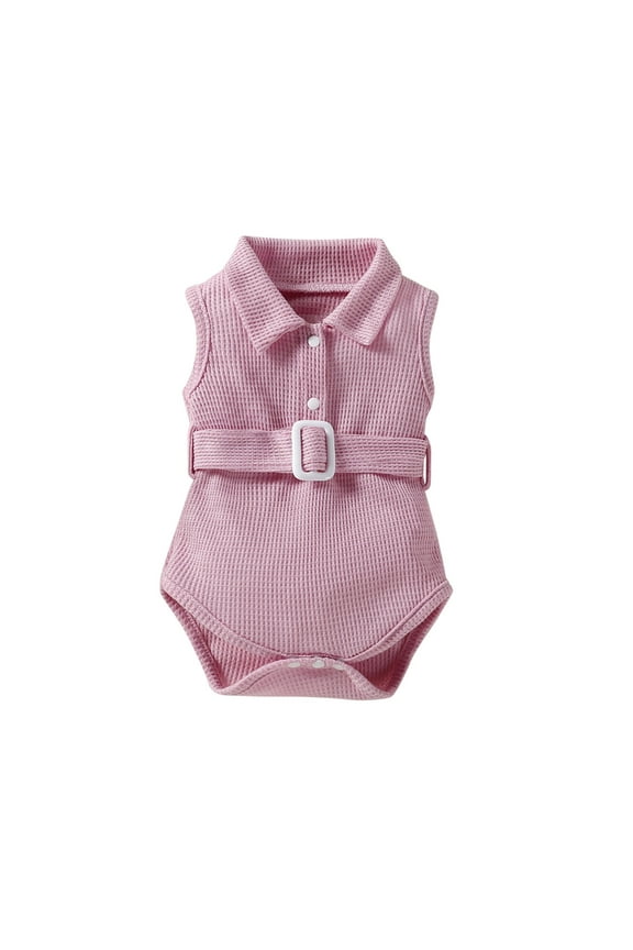 Boy Outfits Solid Color Bodysuit Sleeveless Girl Baby Clothes for Girls 9-12 Months