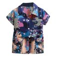 thumbnail image 1 of Newborn Boy Outfits Toddler Cozy Colored Patchwork Printed Short Sleeved Tops Shorts 2Pc Suit Boy Baby Clothes Dark Blue 2 Years-3 Years, 1 of 3