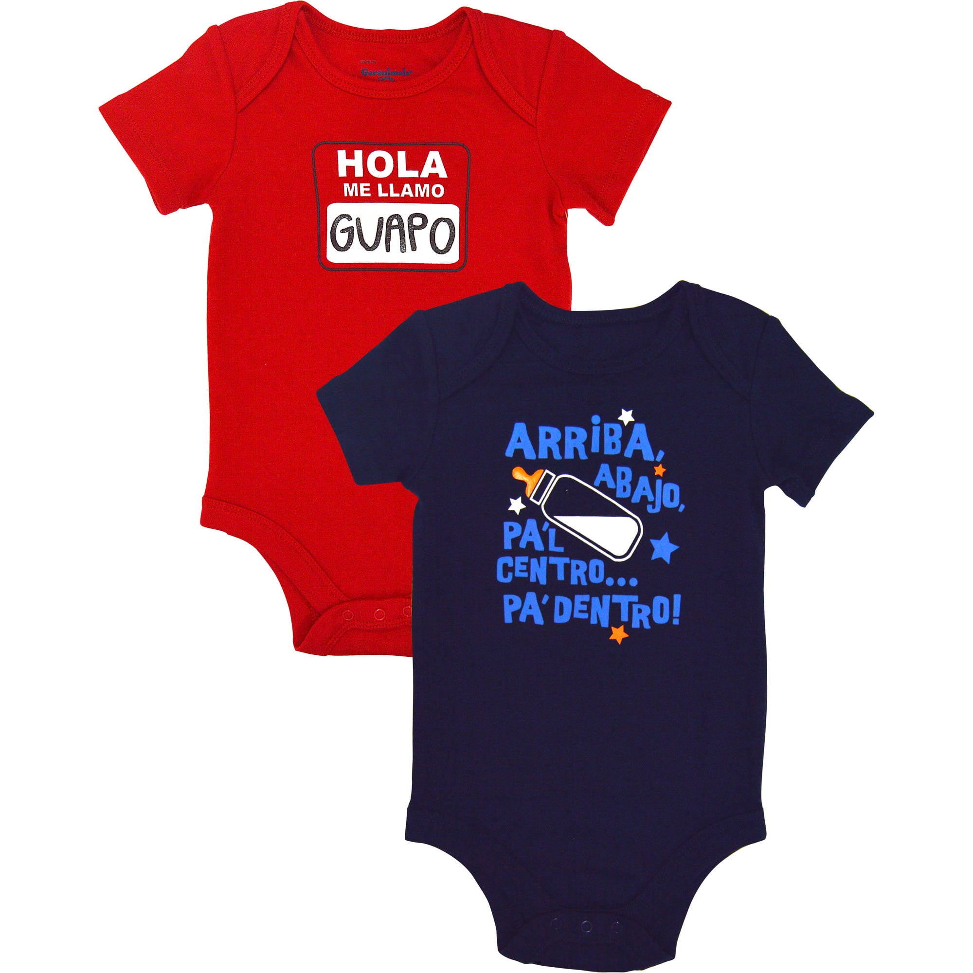 Newborn Boy Spanish Attitude Bodysuits, 2Pack
