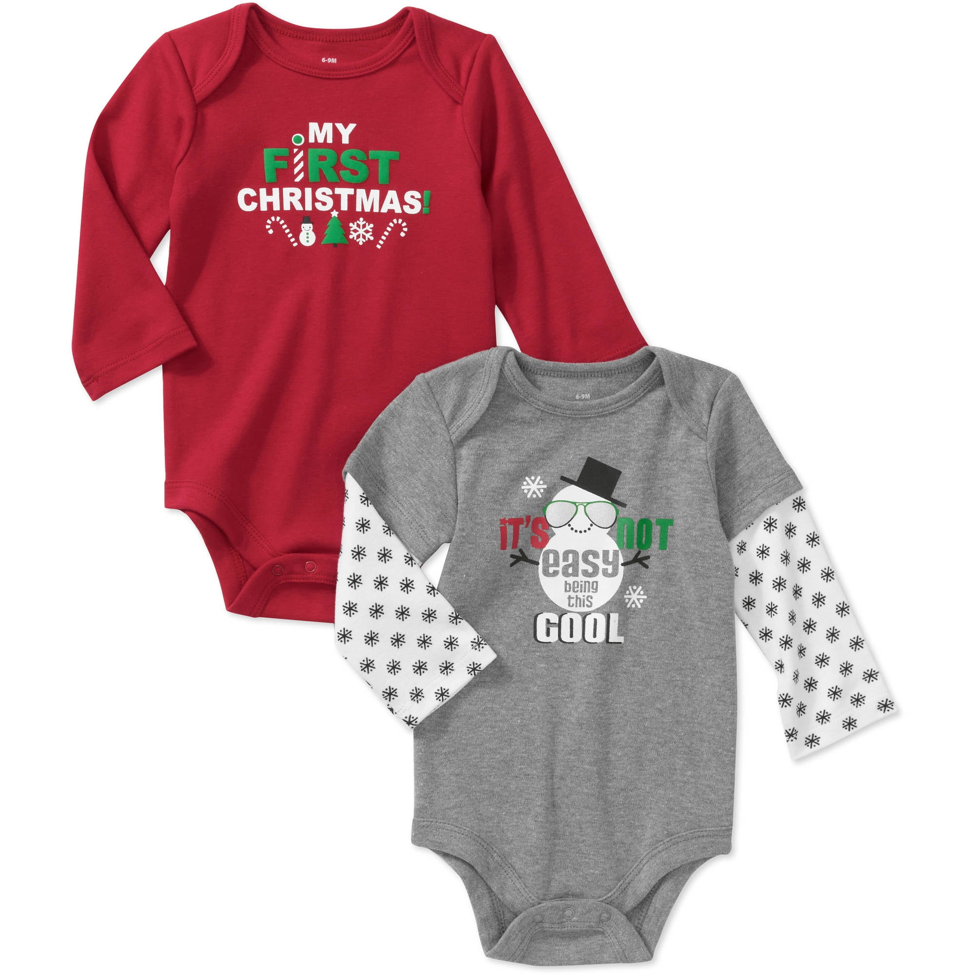 Newborn Boys' 2-pack Holiday Creeper Set - Walmart.com