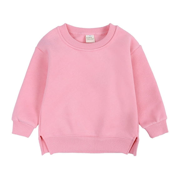 Newborn Boys Girls Hoodie Pullover Solid Color Crewneck Sweatshirt Long-Sleeved Hoodie 6-12Months