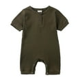 thumbnail image 1 of Newborn Boys Girls Onesie Summer Short Sleeve Bag Fart Climbing Suit Solid Color Short Sleeve Onesie 3-6months, 1 of 2