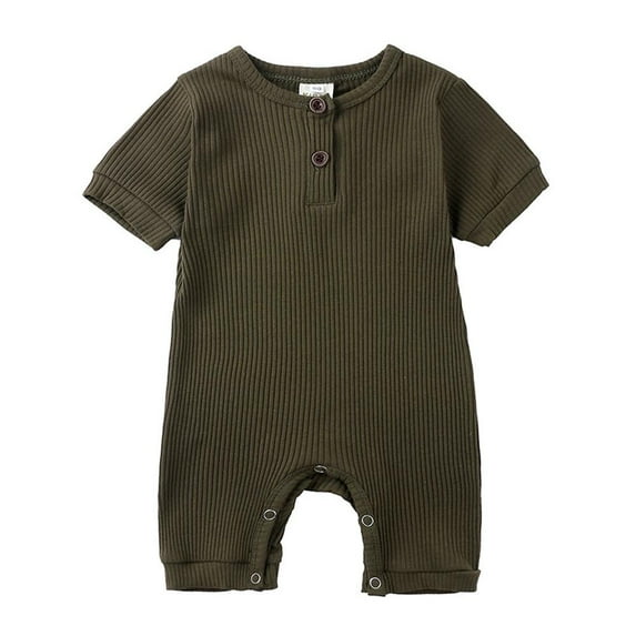 Newborn Boys Girls Onesie Summer Short Sleeve Bag Fart Climbing Suit Solid Color Short Sleeve Onesie 3-6months