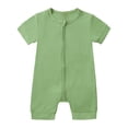 thumbnail image 1 of Newborn Boys Girls Zipper One-Piece Package Butt Suit Crawling Suit Bamboo Fiber Round Neck Short Sleeve Shorts 0-3months, 1 of 1