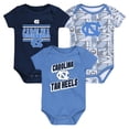 thumbnail image 1 of Newborn Carolina Blue North Carolina Tar Heels Sunday Comics 3-Pack Bodysuit Set, 1 of 4