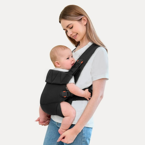 Newborn Carrier, Baby Carrier Newborn to Toddler, Ergonomic Baby Sling with Head Support