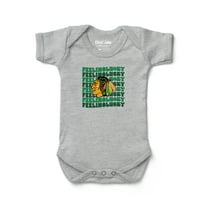 Newborn Chad & Jake Heather Gray Chicago Blackhawks Feeling Lucky Bodysuit