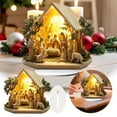 thumbnail image 1 of Christmas Scene Desktop Decoration, 2D Flat Acrylic Nativity Scene with Holy Family Under Tree in House of Life, Religious Christmas Gift for Home Christian Holiday Tabletop Decor, 1 of 6
