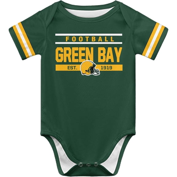 Newborn City Baby Girl Boy Clothes Unisex,Football Team Clothing Short Sleeve Apparel,Infant Baby Bodysuits,Size:3-24 Months