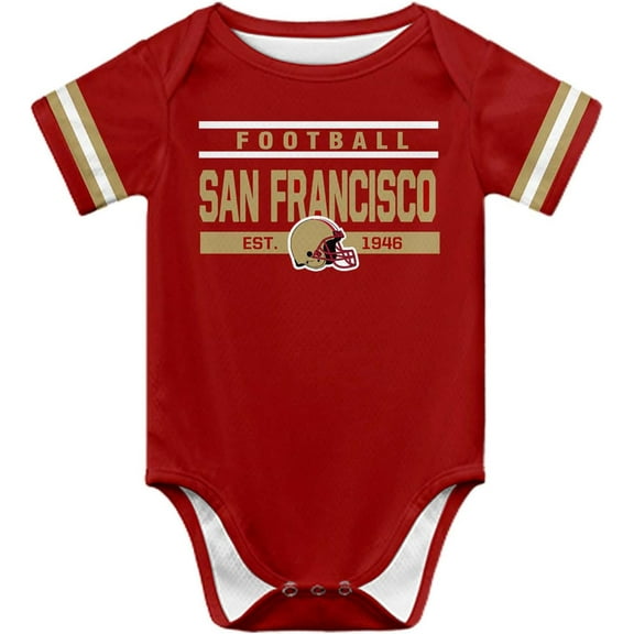 Newborn City Baby Girl Boy Clothes Unisex,Football Team Clothing Short Sleeve Apparel,Infant Baby Bodysuits,Size:3-24 Months