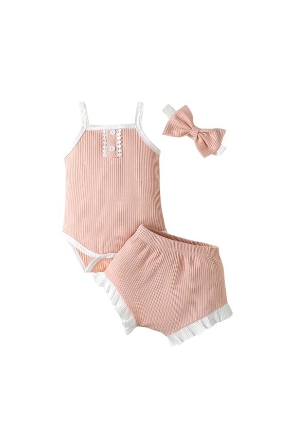 Newborn Coming Home Outfit Girl Newborn Outfits, Girls and Boys Summer Sleeveless Round-Neck Blouses and Casual Short Skirt Baby Sport Suit