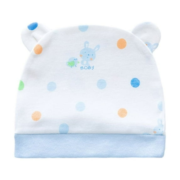 Newborn Cotton Hats Print Cartoon Preemie Baby Hats Bear Ears Beanies Sunny Hats for Hospital Baby Boy and Girl 0-6 Months, 1/3/6-Pack