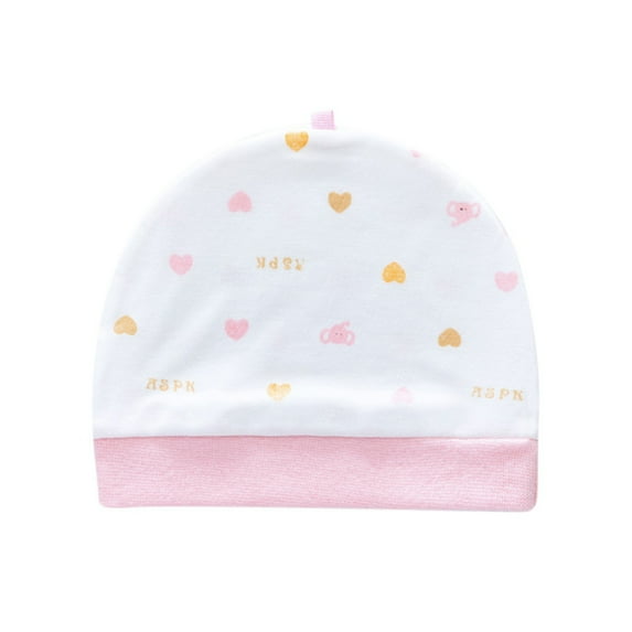 Newborn Cotton Hats Print Cartoon Preemie Baby Hats Bear Ears Beanies Sunny Hats for Hospital Baby Boy and Girl 0-6 Months, 1/3/6-Pack