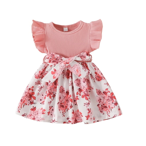 Newborn Cute Dresses For Girls Golden Heart Print With Contrast Mesh Sleeveless Skirt Girls Party Dress Size 3-6Months