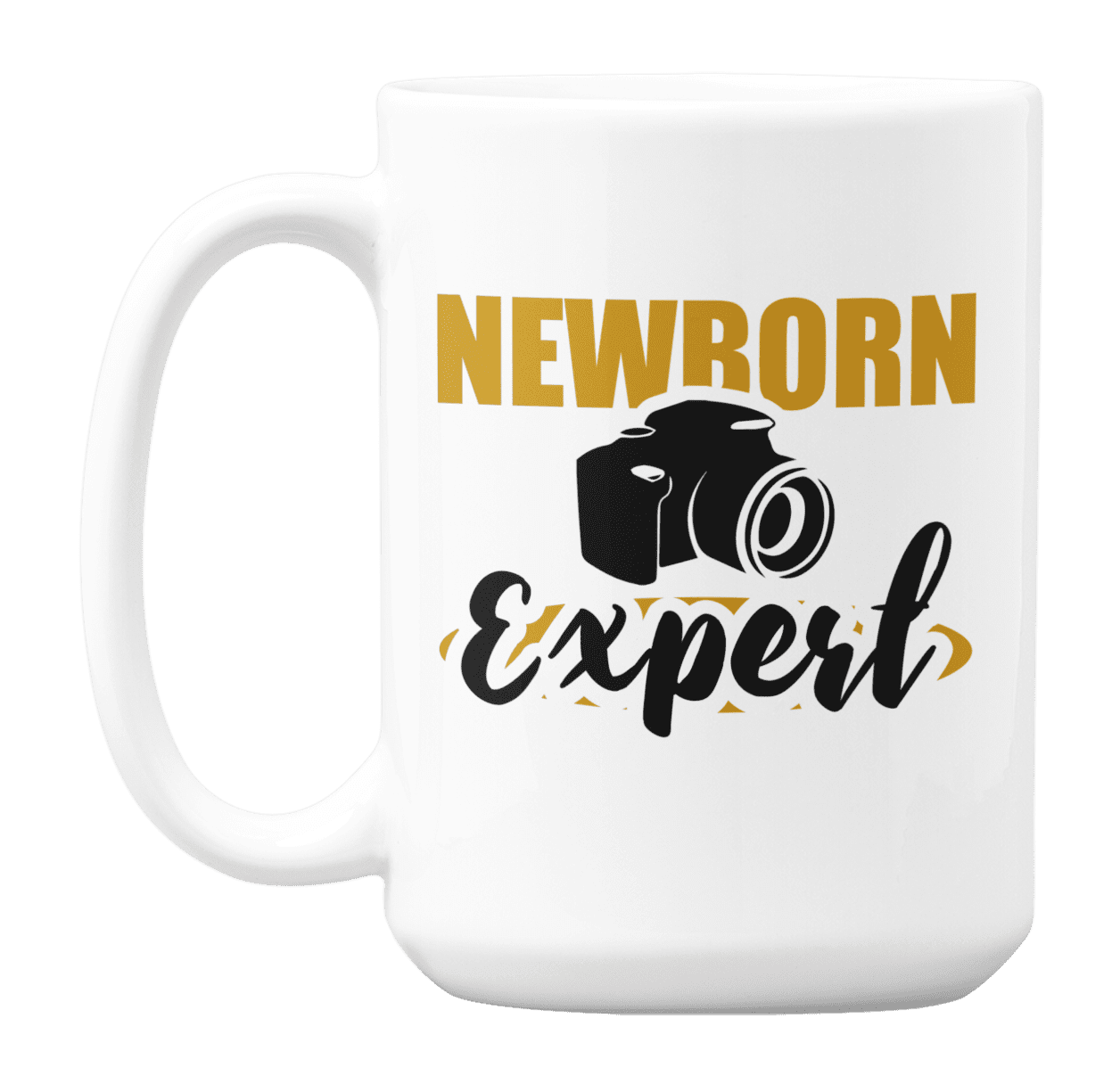 Newborn Expert Camera Coffee & Tea Gift Mug for Baby Photography Photographer (15oz)